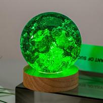 Septynių spalvų krištolinio stiklo ledo įtrūkimo rutulio fontano dekoracija green