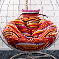 Thicked Papasan Hammock Chair Cushions Soft Pad Cushion with Headrest for Home Garden Indoor Outdoor Hanging Chair Swing Seat 105cm black