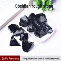 Natural Obsidian Raw Stone Incense Diffuser & Crystal Demagnetizer Obsidian Raw Stone 500g gray