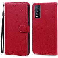 Dėklas Vivo Y11S Y20i Y20A Y20T Piniginė Atverčiamas Dėklas Vivo Y12S v2027 v2028 v2026 Dėklas Vivo Y 11S 12S Vivo Y20 Y20S Viršelis Vivo V2027 tamsiai raudona spalva
