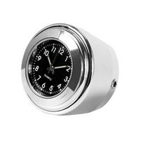 Atsparus vandeniui Motociklo Laikrodis/ Termometras Thermo Fit 7/8  arba 1  Vairo Juostai Harley Honda Yamaha Suzuki Kawasaki Black Clock black