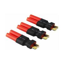 HXT 4mm į T-Plug Male Adapteris LiPo Baterijoms | Jungtis be laidų | Idealiai tinka RC modeliams, sraigtasparniams, automobilio garso sistemoms | Poliesteris raudona