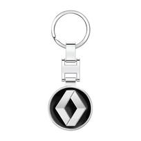 Interior Stickers 1pcs Car Keychain Badge Key Chain Rings Metal Car Accessories For Renault Megane 2 3 Clio Scenic Duster Kaptur white