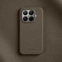 Melkco 100% natūralios odos dėklas Xiaomi 15T Pro, prabangus karvės odos dangtelis, verslo lychee rašto apsauginiai mobiliojo telefono dėklai for Xiaomi 15T