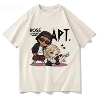 ROSE Bruno Mars APT T Shirt Fashion Men/Women Harajuku Graphic T-Shirt Unisex High Quality Aesthetic Vintage Tees Shirts 5XL white