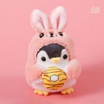 Miela pingvino lėlė raktų pakabukas mergaitėms animacinis automobilio raktų pakabukas kawaii moterų rankinės aksesuarai kūrybingas animacinis pliušinis lėlės raktų pakabukas beige