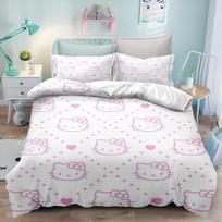 Hello Kitty Patalynės Komplektai Mielas Antklodė Antklodė Lovos Užvalkalas Antklodės Užvalkalas Pagalvės Užvalkalas 2-3 Vnt Rinkiniai Vaikų Suaugusiųjų Miegamojo Dekoras AU Single 140x210cm