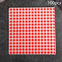 100pcs Restaurants Grease Resistant Paper Sheets for Food Basket Liners Classic Checkered BBQ Picnic Festival Party Fast Food