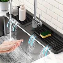 Kitchen Sink Splash Guard with 7° Slope Design,Quick Drain, Snap-On Fixation,Splash Catcher for Kitchen & Bathroom Countertops juoda