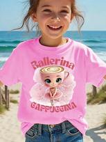 Italian Brainrot Animals Kids T-Shirt Ballerina Cappuccino Short Sleeve Tops for Kids Funny Meme Cute Tee Tops Summer Clothing 120 brown