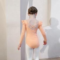 Girl Ballet Tutu Dress Professional Kids Gymnastics Dance Ruffles Long Short Sleeve Leotard Practice Ballet Costume Ballerina 140