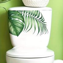 Toilet Tank Toilet Lid Decals - PVC Self-adhesive Bathroom Accessories Decorative Decals, Leaf Patterns, Home Wall Decoration