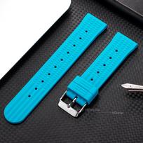 Premium Rubber Watch Band for Seiko Soft Universal 20mm 22mm Silicone Strap Replacement for Water Ghost Waterproof Watchbands 20mm blue