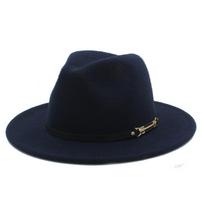 Retro vilnos moteriška outback veltinio fedoros skrybėlė Žieminė elegantiška dama Gangsterio Trilby Krikštatėvio Mafijos kepurės Dydis 56-58CM Z18 black