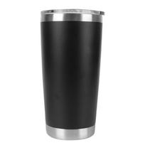 20oz Alaus puodeliai Vandens buteliukas Termosas Vakuuminis izoliuotas Neperšlampamas Su dangteliais Su dangteliais Nerūdijančio plieno Termosas 401-500ml black
