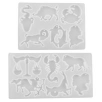 2x Constellations Resin Mold Animal Pendant Epoxy Silicone Mold for Keychain 1 white