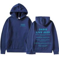 Singer O-Oasis Live 25 Tour Print Hoodie Mens Long Sleeve Sweatshirts Unisex Fleece Loose Pullover Y2k Clothing M blue