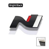 3D metalinis N emblemos grotelių ženkliukų lipdukas, skirtas N LINE i30 i20 Sonata Accent Tucson Elantra IX35 Coolpad Azera Getz juoda