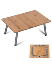 Kempingo mini žemas staliukas Bambukinis stalviršis Galima naudoti su IGT Apkrova 30KG Staliukas 1kg Super lengva išlankstyti ir išardyti super kompaktiškas 36x25x15cm Gamta beige