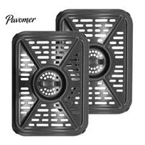 Dishwasher Safe Crisper Tray Air Fryer Grill Pan, Nonstick Durable Aluminum Grease Tray, with Rubber Heat Circulation for Pad, Replacement Ninja Foodi 2pcs gray