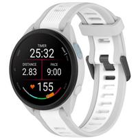 Watch Band for Garmin Forerunner 165/165 Music 20mm Two-tone silicone strap (grey white) black