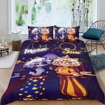 FNAF Game Duvet Cover Pillowcase Sundrop Moondrop Bedding Set Boy Girl Bedroom Decoration Children Gift Single Double Size 135x200cm gray