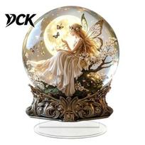 Fairy Tale Home Accessories Moon Star/Fairy Crystal Ball Ornament, Decorative Acrylic Sphere for Bedroom Living Durable Balcony Ornaments Room B