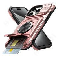 Karinės kokybės dėklas iPhone 11 13 14 15 16 Pro Max, su magnetiniu besisukančiu žiedu, stoveliu, tvirtas, apsaugantis nuo kritimo, piniginės dangtelis For iPhone 15 Pro
