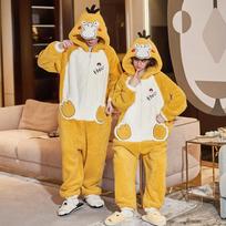 Kigurumi kengūra Moterys Vyrai Pižama Žieminė Šilta Miego drabužiai Poros Pižama Vienas gabalas Storesnės Kombinezonai Mielas Animacinis Vienas gabalas Laisvalaikio drabužiai XXL white
