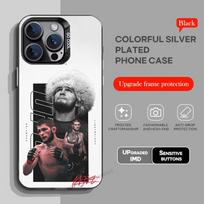 khabib nurmagomedov telefono dėklas iPhone 17,16,15,14,13,12,11,Pro,Max,Plus,Mini,X,XS,XR,8,S,SE minkštas juodas dėklas iPhone14Plus
