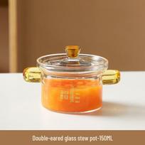 Wutuo 150ml High Borosilicate Glass Steaming Egg Bowl with Lid orange