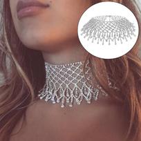 Kutas Kaklo grandinėlė Choker Kaklo grandinėlė Platus pakabukas Moterims Merginoms Silver  gray