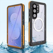 S26 Ultra 5G IP68 atsparus vandeniui telefono dėklas, skirtas Samsung S26 Ultra S 26 Pro, smūgiams atsparus, apsaugantis, vandeniui atsparus dėklas, magnetinis Coque SAMSUNG S26 Pro oranžinė