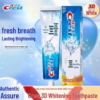Crest 3D White Dual-Action Whitening Toothpaste blue