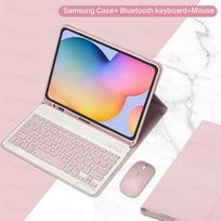 Skirtas „Samsung Galaxy Tab A8 10.5 S6 Lite 10.4 S7 S8 11“ dėklui su „Bluetooth“ klaviatūra ir pele su rašiklio anga English A8 10.5in rožinė