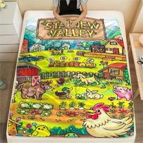 1 vnt. Stardew Valley spaudinio flanelės pledas, aukštos kokybės, patogus visais metų laikais, namų dekoras, šiluma ir komfortas, puikiai tinka Kalėdų dovanoms179 80cm x 120cm beige