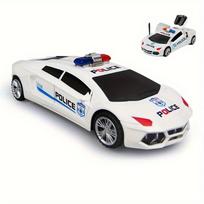 Policijos automobilio žaislas berniukui Besisukantis žaislas su muzika, šviesomis ir sirena Patrulių policininko žaidimo transporto priemonė su atidaromomis durelėmis Kalėdinė dovana vaikui black