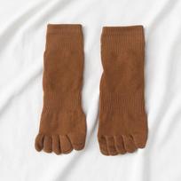 Five Finger Socks Women'S Medium Tube Spring and Autumn Thin Cotton Women's Split Toe Socks Deodorization Sweat-absorbing Socks One Size brown