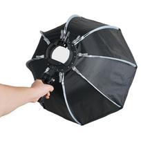 Aštuonkampis minkštas dėžutė 65/90cm Greito atleidimo Nešiojamas difuzorius Blykstei ant kameros ir fotografijai. 55cm without Grid black