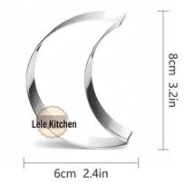 LeLe Kitchen Stainless Steel Transportation Cookie Molds - Airplane, Tractor, Bulldozer Press-Type Embossing Molds Crescent Moon