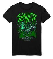 Slayer Neon Hell Awaits Officially Licensed Mens T Shirt Black Unisex T-Shirt L green