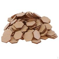 Medinės šešiakampės formos išpjovos dekoracijų amatininkystei 100pcs 20mm brown