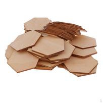 Medinės šešiakampės formos išpjovos dekoracijų amatininkystei 50pcs 50mm