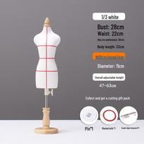 Mini 3D siuvimo manekenas: 1/2 ir 1/4 mastelio drapiravimo modelis vestuvinėms suknelėms gray