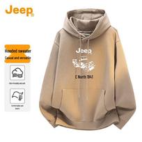 Jeep Men's American Trend Hooded Pullover Sweatshirt XL chaki