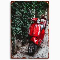 Retro skardinė plokštelė namų dekoravimui, Vintažinis Vespa metalo meno plakatas, Klubas Baras, Motociklų garažo sienų dekoracija, Plokštelė 30x40cm(11.8x15.7inch)