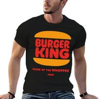 Burger King T-Shirt man t shirts high quality luxury brand black cotton t-shirt plain for man p M black