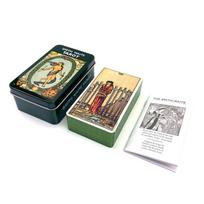 Smith Waite Tarot Cards In Iron Box With Paper Booklet For Classic Divination Practice Style B black