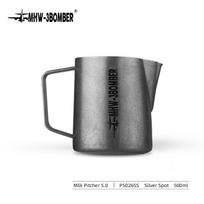 MHW-3BOMBER Stainless Steel Milk Frothing Pitcher 500/600ml Cappuccino Latte Art Milk Frothing Jug Chic Home Barista Accessories gray