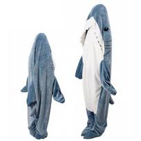 Factory Direct Supply Shark Sleeping Bag Loose-fitting Jumpsuit Pajamas For Home Polyester Fiber Fabric 1.1-2 Lbs Weight 98% Composition In-stock Blue gray,170cm/66.93in gray